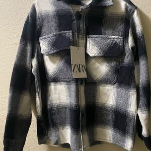 Zara Black and White flannel jacket